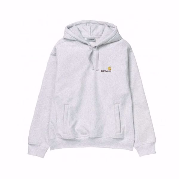 Hooded American Script Sweat - Carhartt - Ash Hthr