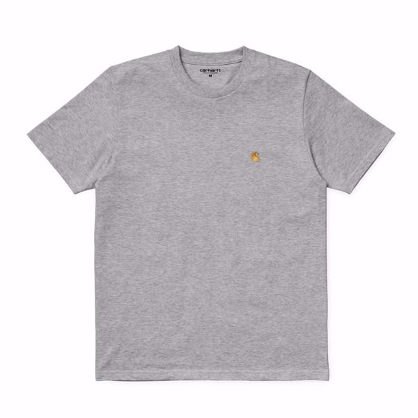 S/S Chase T-Shirt - Carhartt - Grey Heather/Gold