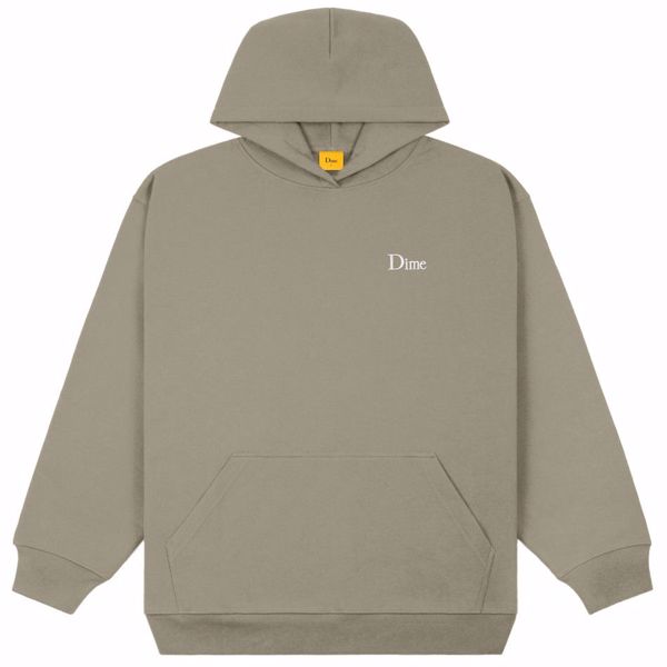 Dime Classic Small Logo Hoodie - Dime - Gravel