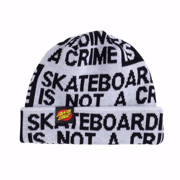 Not a Crime Beanie - Santa Cruz - Black/White