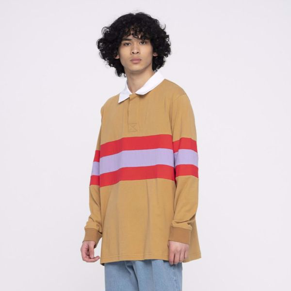 Vista Strip L/S Polo - Santa Cruz - Parchment