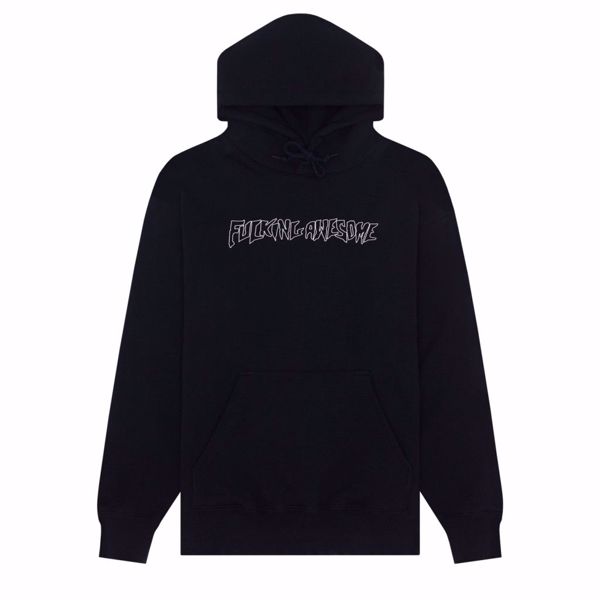 Outline Stamp Hoodie - Fucking Awesome - Black