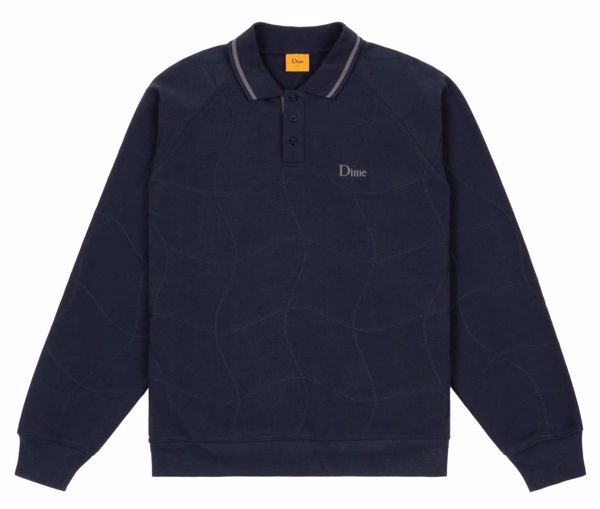 【DIME】 WAVE RUGBY SWEATER / NAVY Wall Street. Wave Rugby Sweater - Dime - Navy